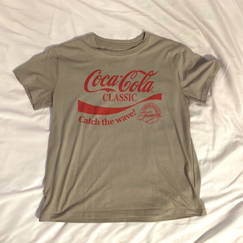 Tan/Gray Coca-Cola Crop top XL